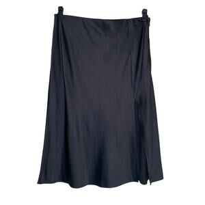 Cara Santana x Nine West Black Satin Knee Length Slip Skirt Size XXL